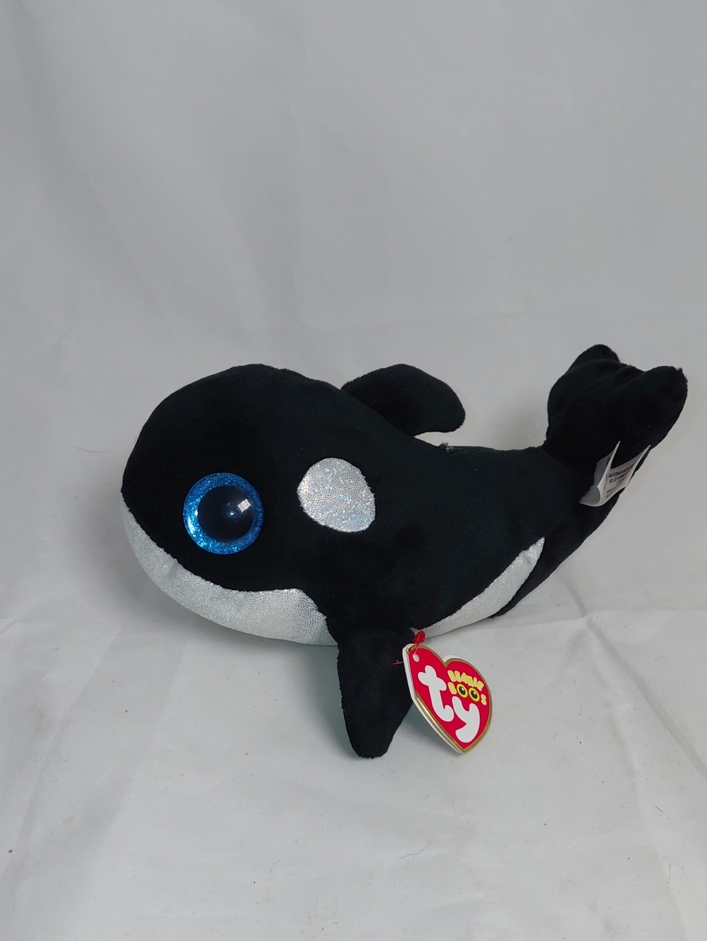 TY Beanie Boos - Nona the Black and White Whale (Glitter Eyes) 6" Plush (BONUS 1